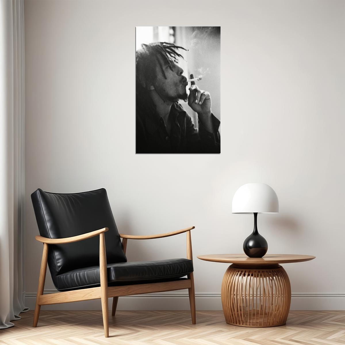 Bob Marley Poster Reggae Music Legend Wall Art Smoking Print - xonomax