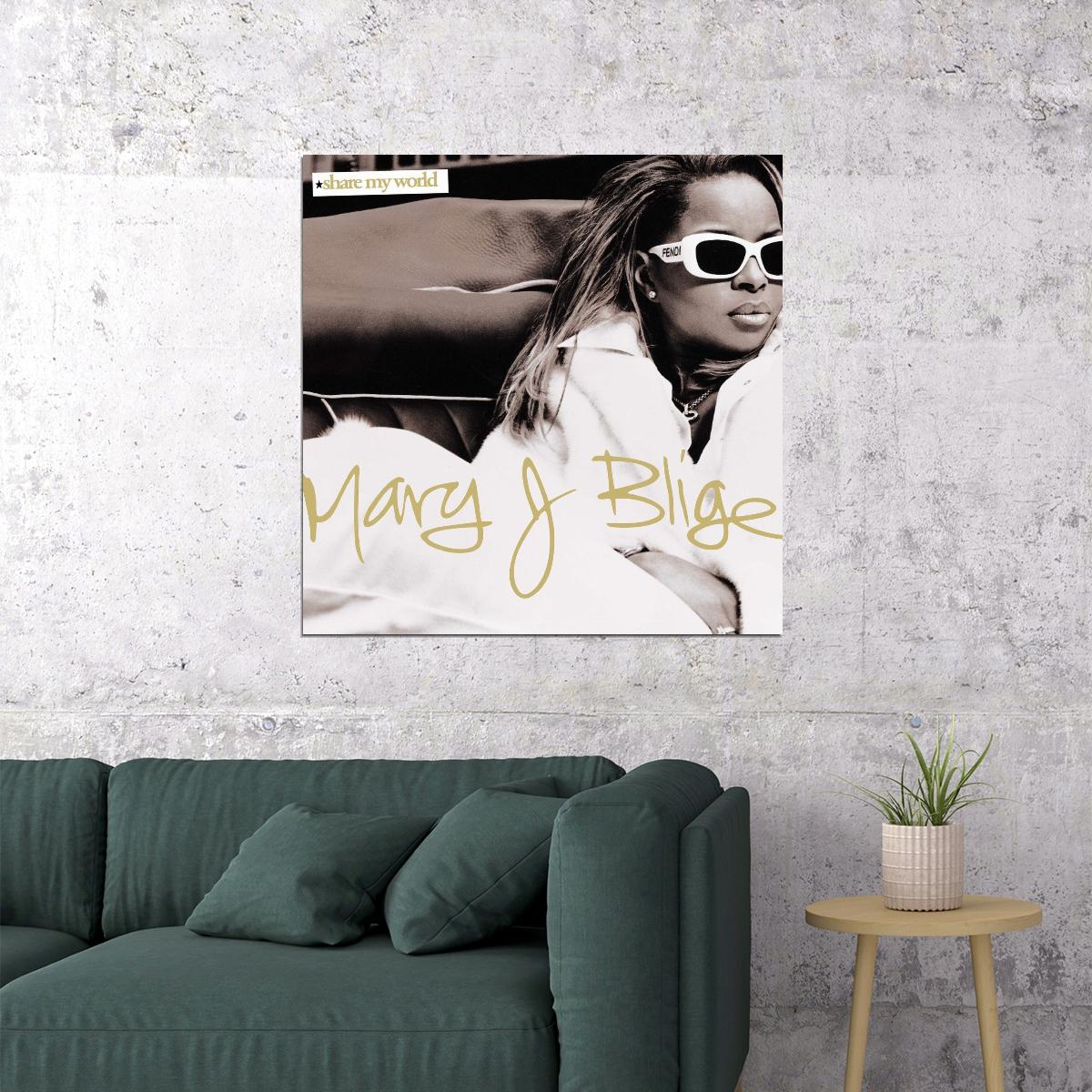 Mary J. Blige Share My World Album Cover Art Music Poster R&b Wall Print