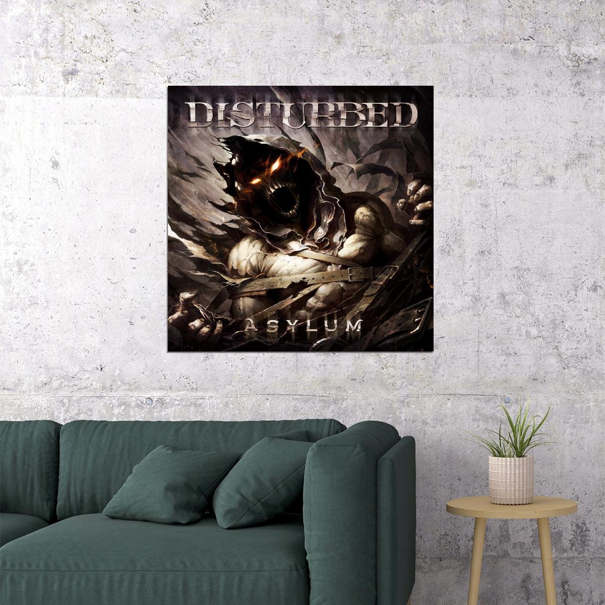 Disturbed Asylum Album Cover Art Rock Music Poster Heavy Metal Band Music Print