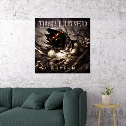 Disturbed Asylum Album Cover Art Rock Music Poster Heavy Metal Band Music Print