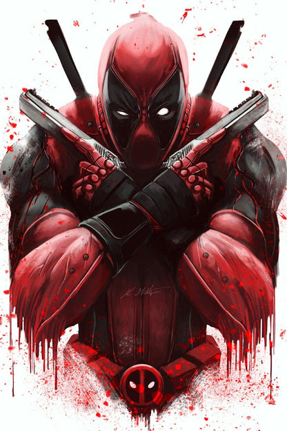 Deadpool Movie Poster Marvel Superhero Wall Art Action Film Print - xonomax