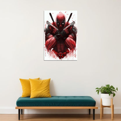 Deadpool Movie Poster Marvel Superhero Wall Art Action Film Print - xonomax