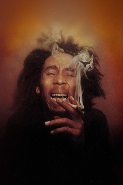 Bob Marley Poster Reggae Music Legend Wall Art Smoking Print