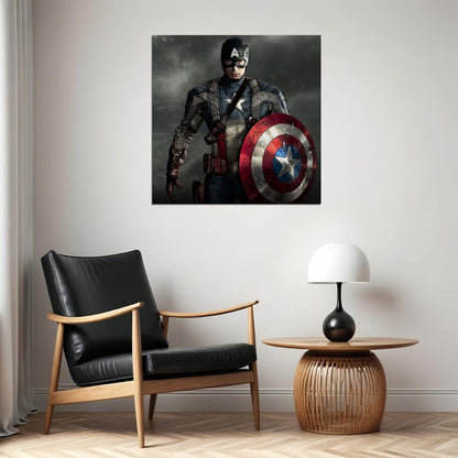 Captain America Movie Poster Marvel Superhero Wall Art Comic Book Film Print