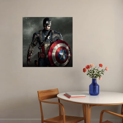 Captain America Movie Poster Marvel Superhero Wall Art Comic Book Film Print