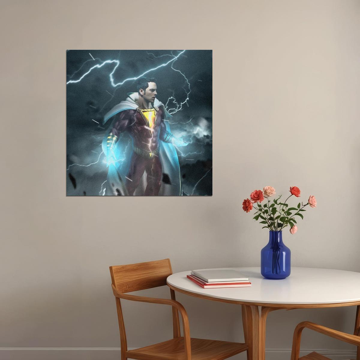 Shazam Comic Book Poster Epic Dc Superhero Wall Art