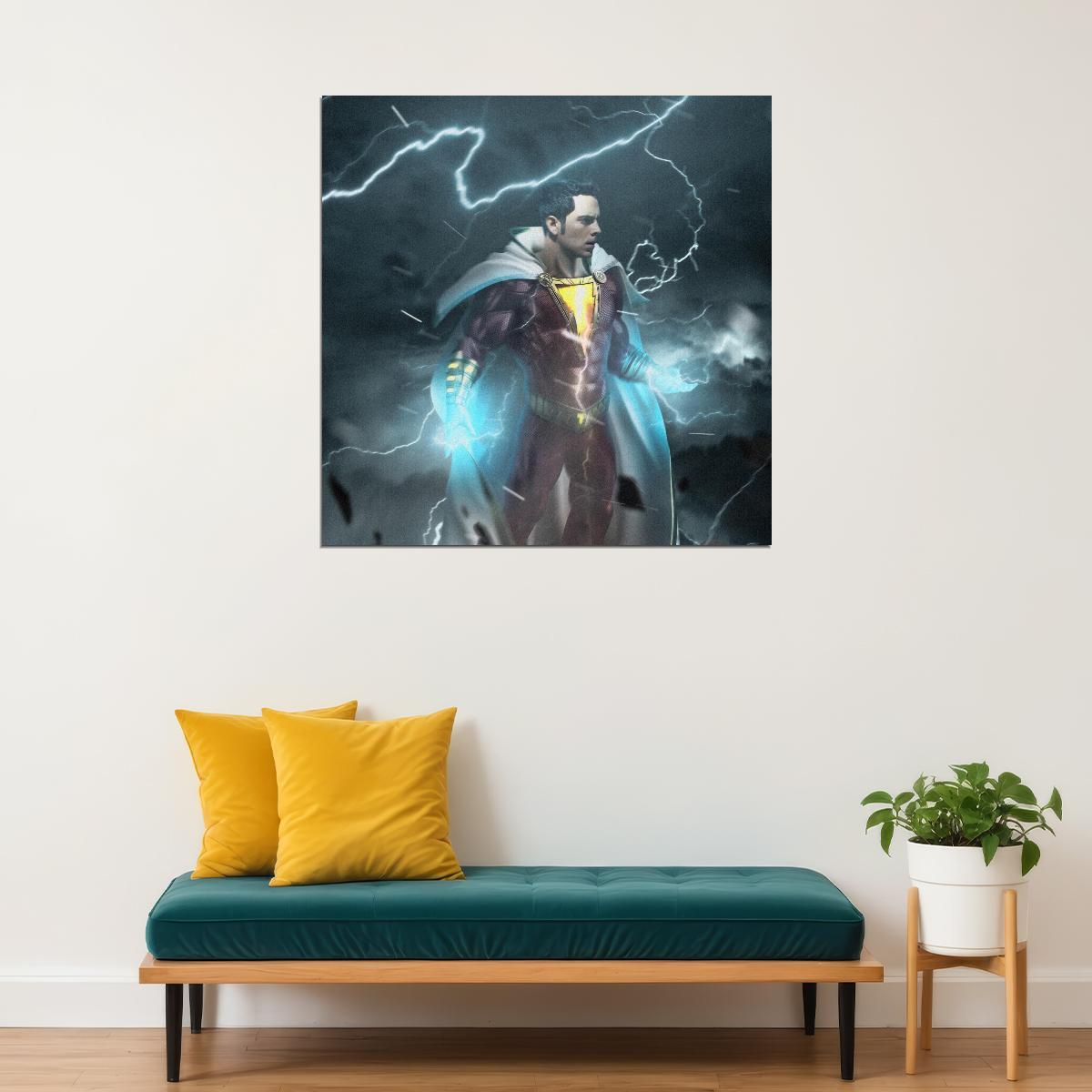 Shazam Comic Book Poster Epic Dc Superhero Wall Art