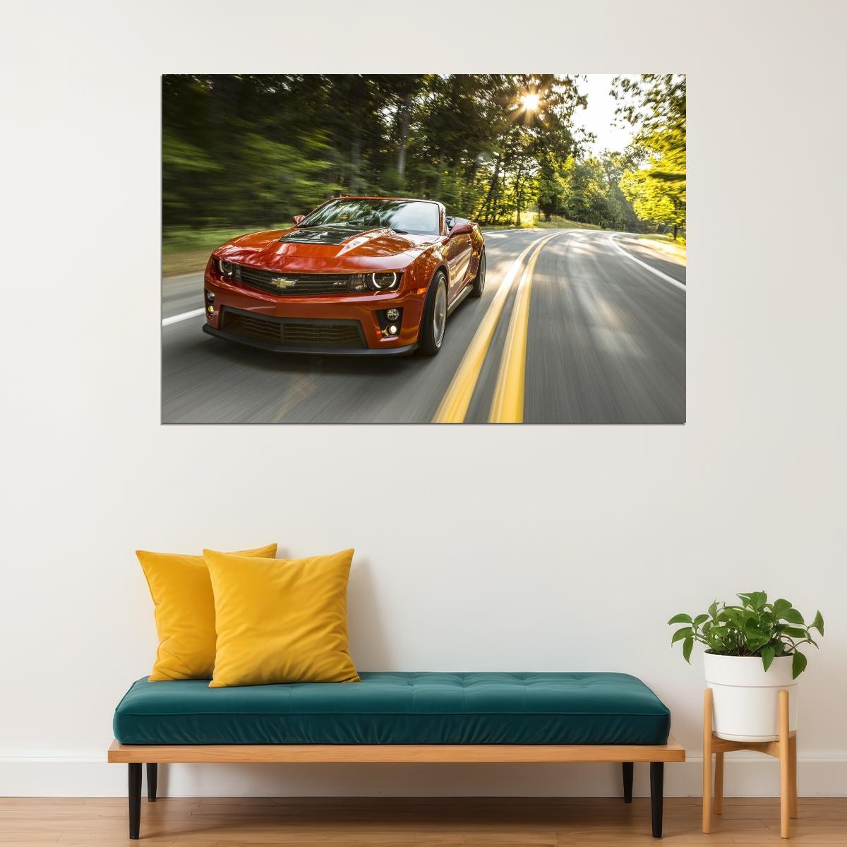 Chevrolet Camaro Poster Classic Muscle Car Wall Art Luxury Car Print