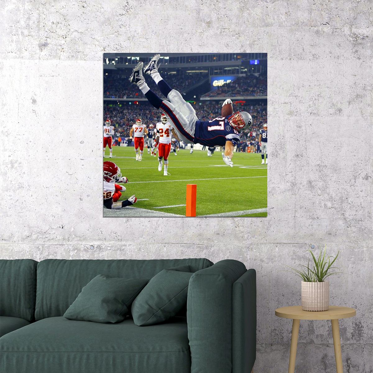 Rob Gronkowski Nfl Poster Famous Football Player Motivational Sports Print