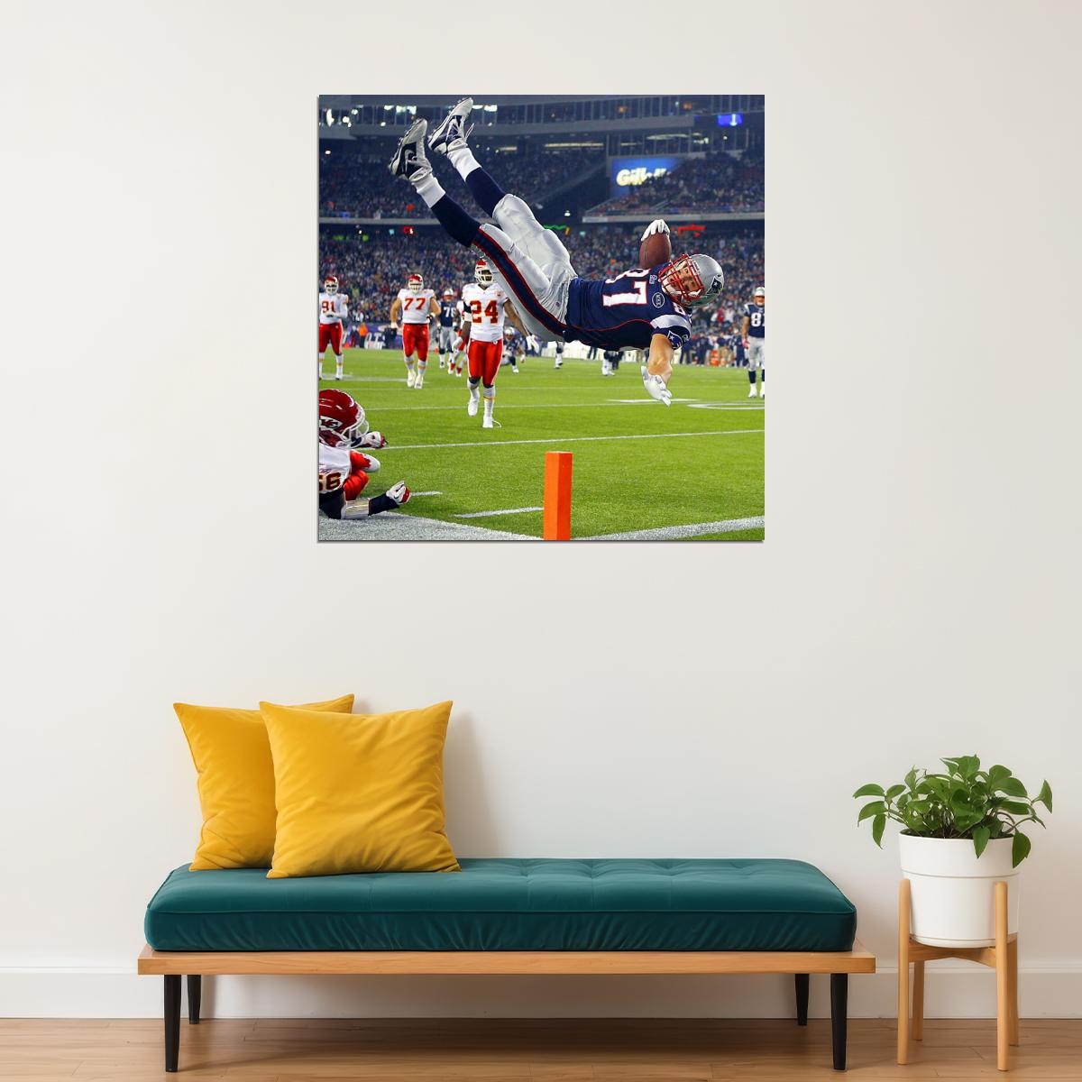 Rob Gronkowski Nfl Poster Famous Football Player Motivational Sports Print