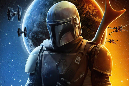 The Mandalorian Tv Series Poster Iconic Star Wars Sci-fi Art Print - xonomax