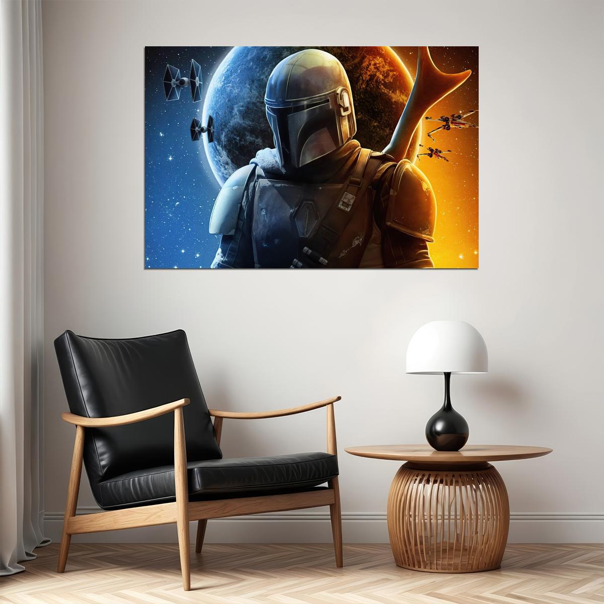 The Mandalorian Tv Series Poster Iconic Star Wars Sci-fi Art Print - xonomax