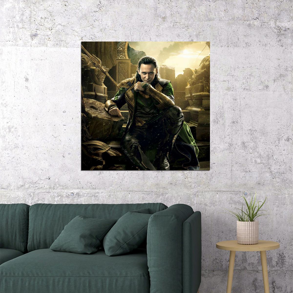 Asgard's Loki Poster Marvel Comics Supervillain Wall Art Comic Book And Movie Print