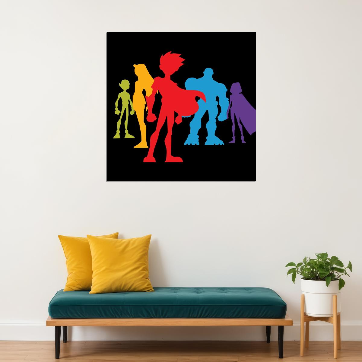 Teen Titans Tv Show Movie Poster Iconic Animated Heroes Wall Art