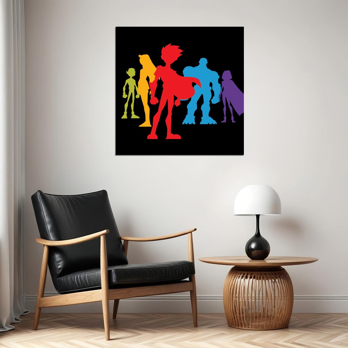 Teen Titans Tv Show Movie Poster Iconic Animated Heroes Wall Art