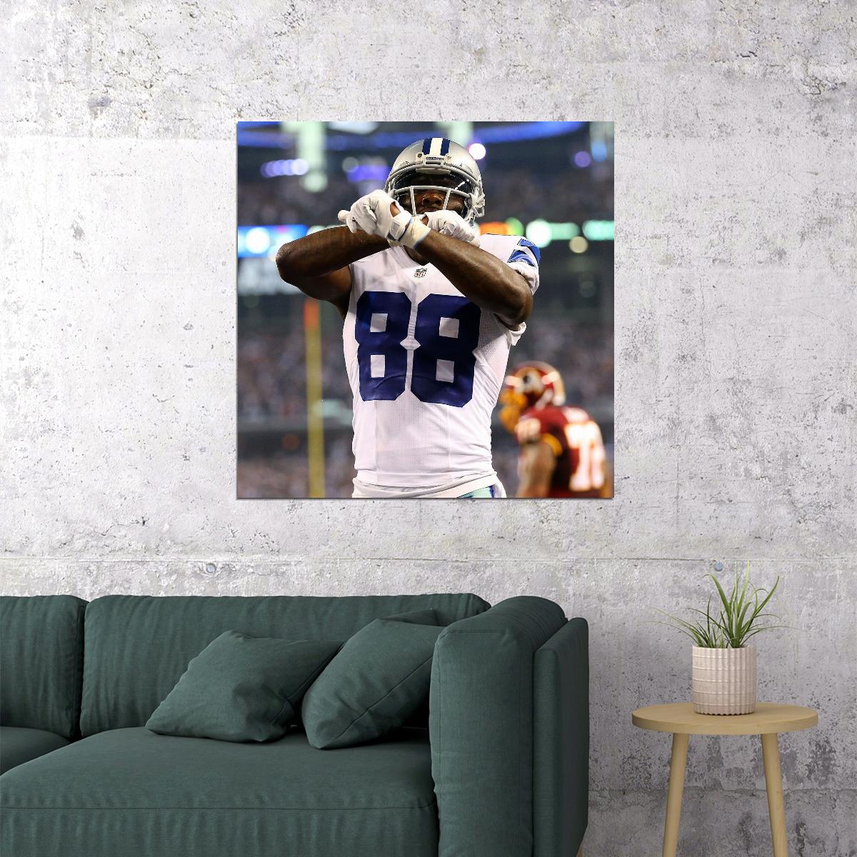 Dez Bryant Football Poster Nfl Star Wall Art Dallas Cowboys Sports Print