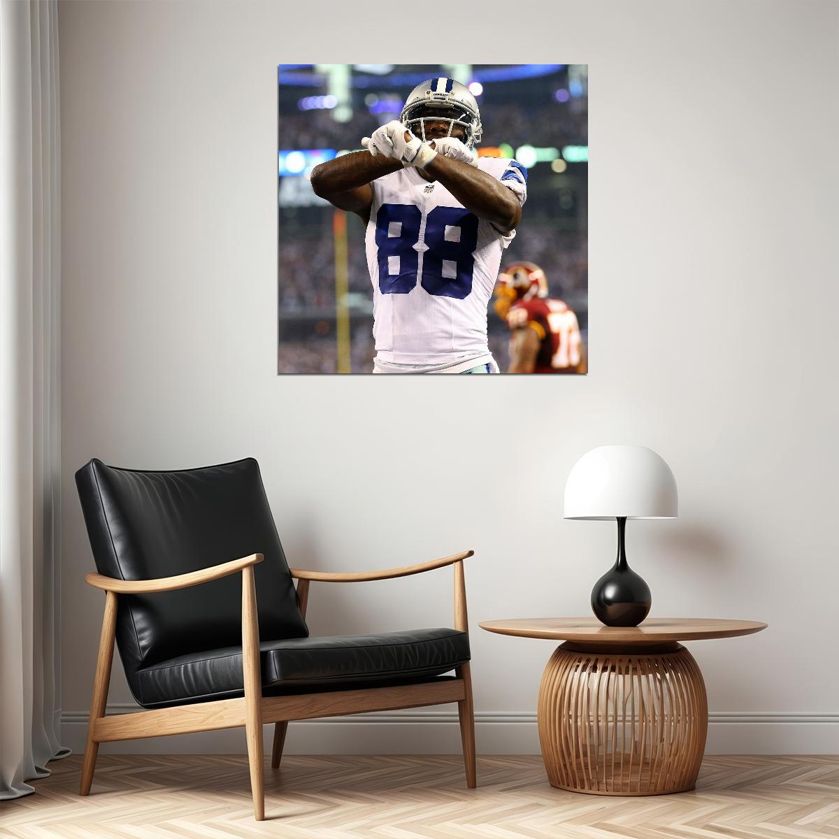 Dez Bryant Football Poster Nfl Star Wall Art Dallas Cowboys Sports Print