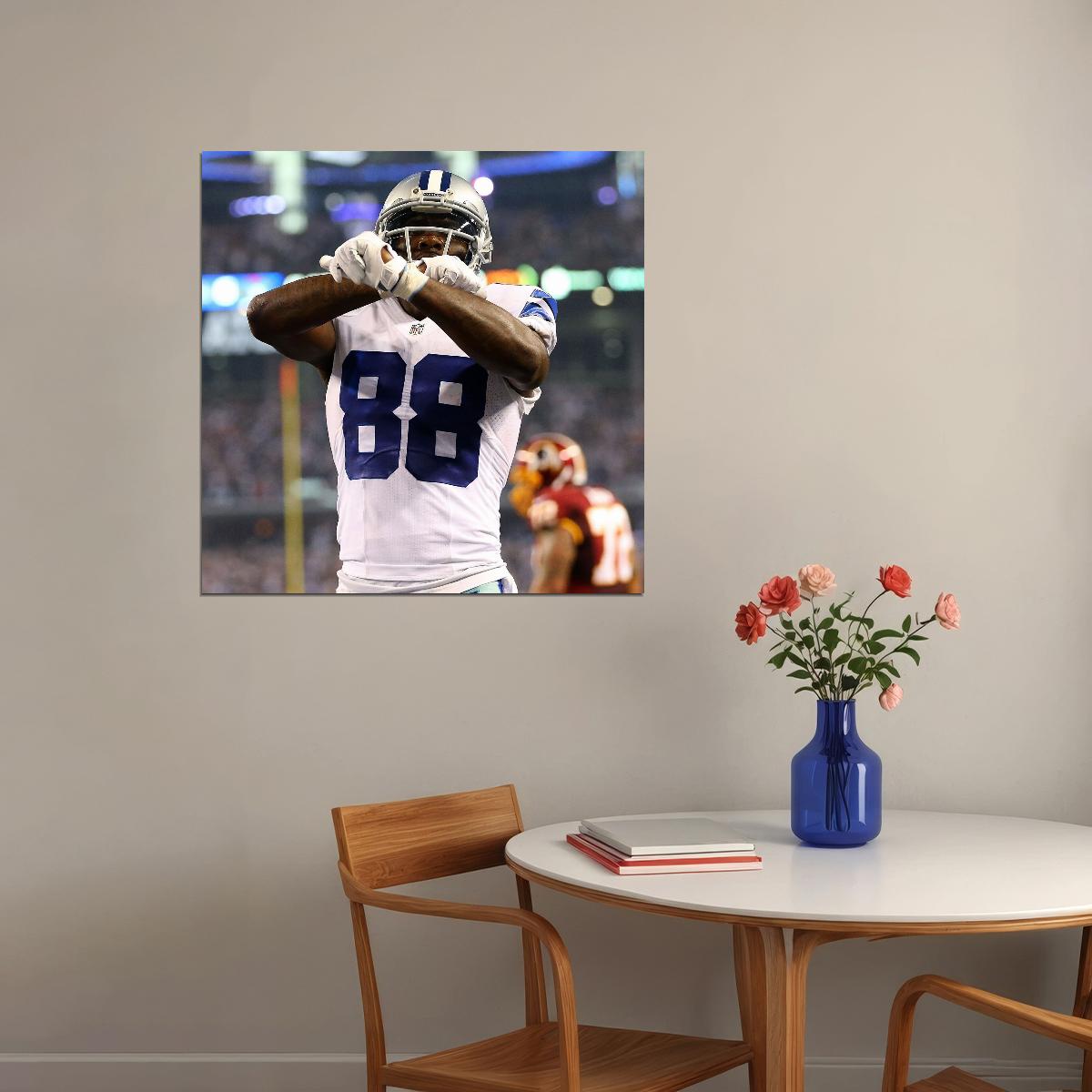 Dez Bryant Football Poster Nfl Star Wall Art Dallas Cowboys Sports Print