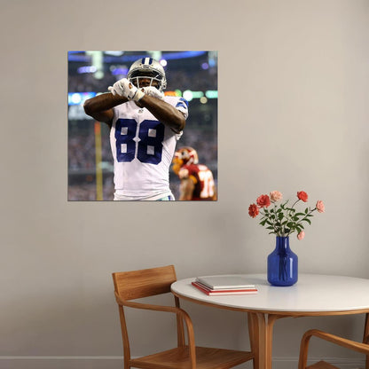 Dez Bryant Football Poster Nfl Star Wall Art Dallas Cowboys Sports Print