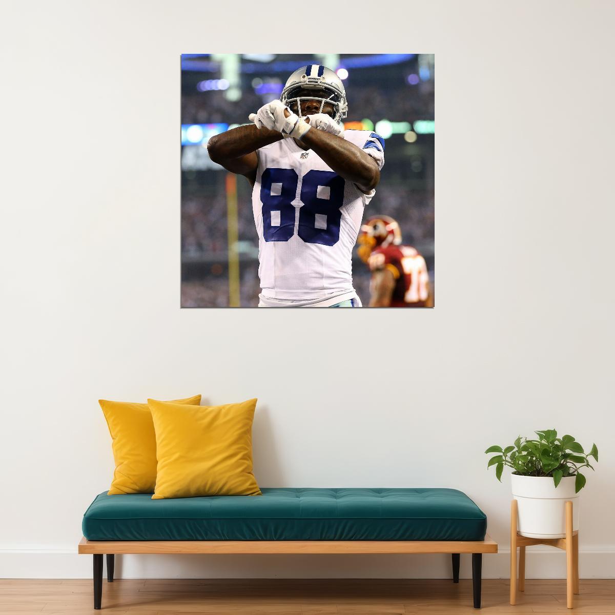 Dez Bryant Football Poster Nfl Star Wall Art Dallas Cowboys Sports Print