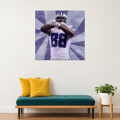 Dez Bryant Football Poster Nfl Star Wall Art Dallas Cowboys Sports Print