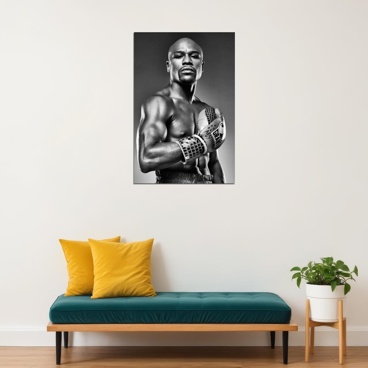 Floyd Mayweather Boxing Poster Undefeated Champion Wall Art Motivational Sports Print