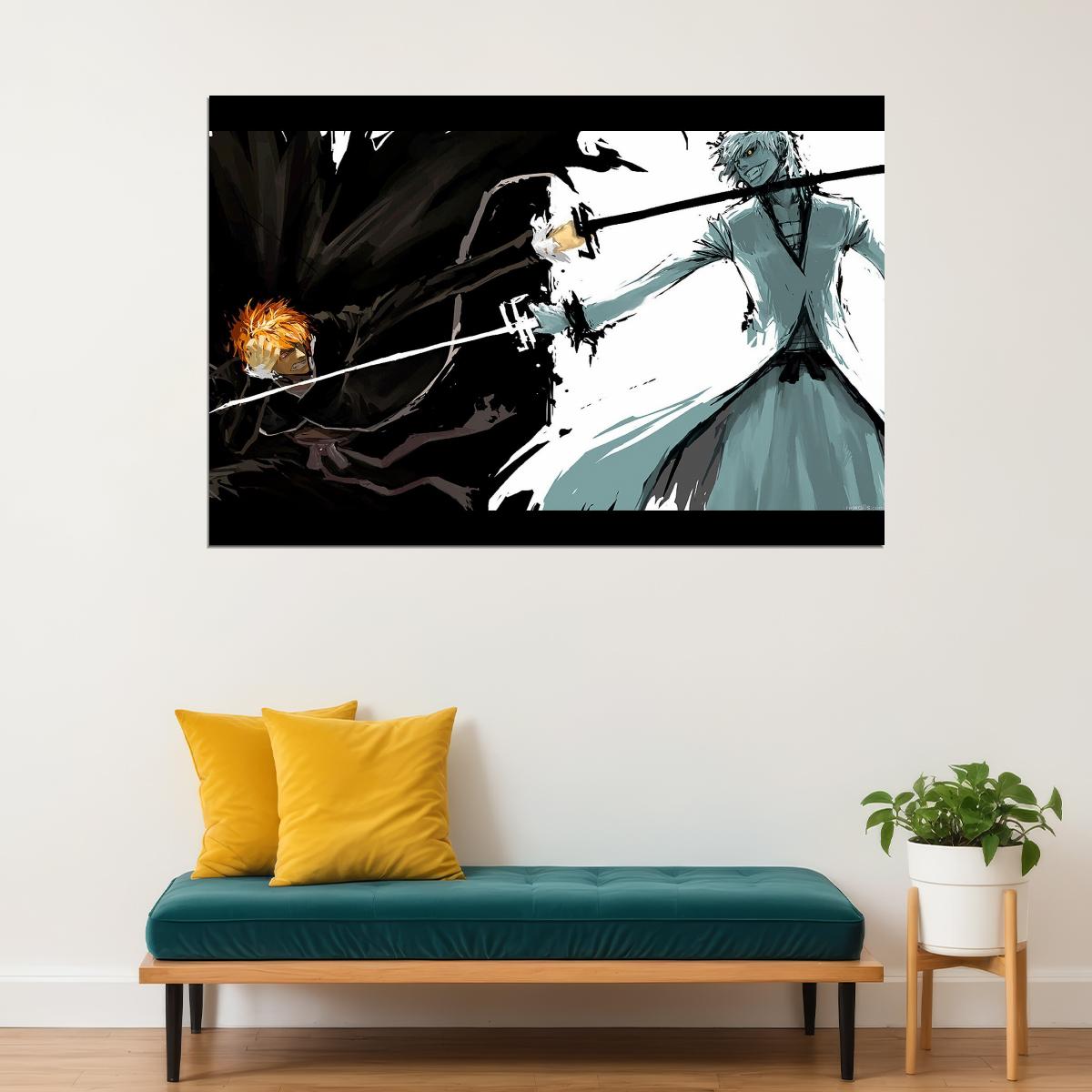 Bleach Ichigo Anime Poster Japanese Animation Wall Art Manga Series Print