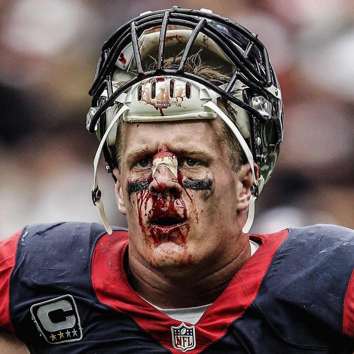 J.j. Watt Football Poster Nfl Star Wall Art Motivational Sports Print