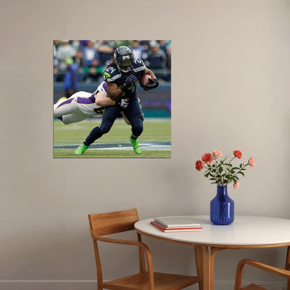 Marshawn Lynch Nfl Poster Famous Football Player Motivational Sports Print