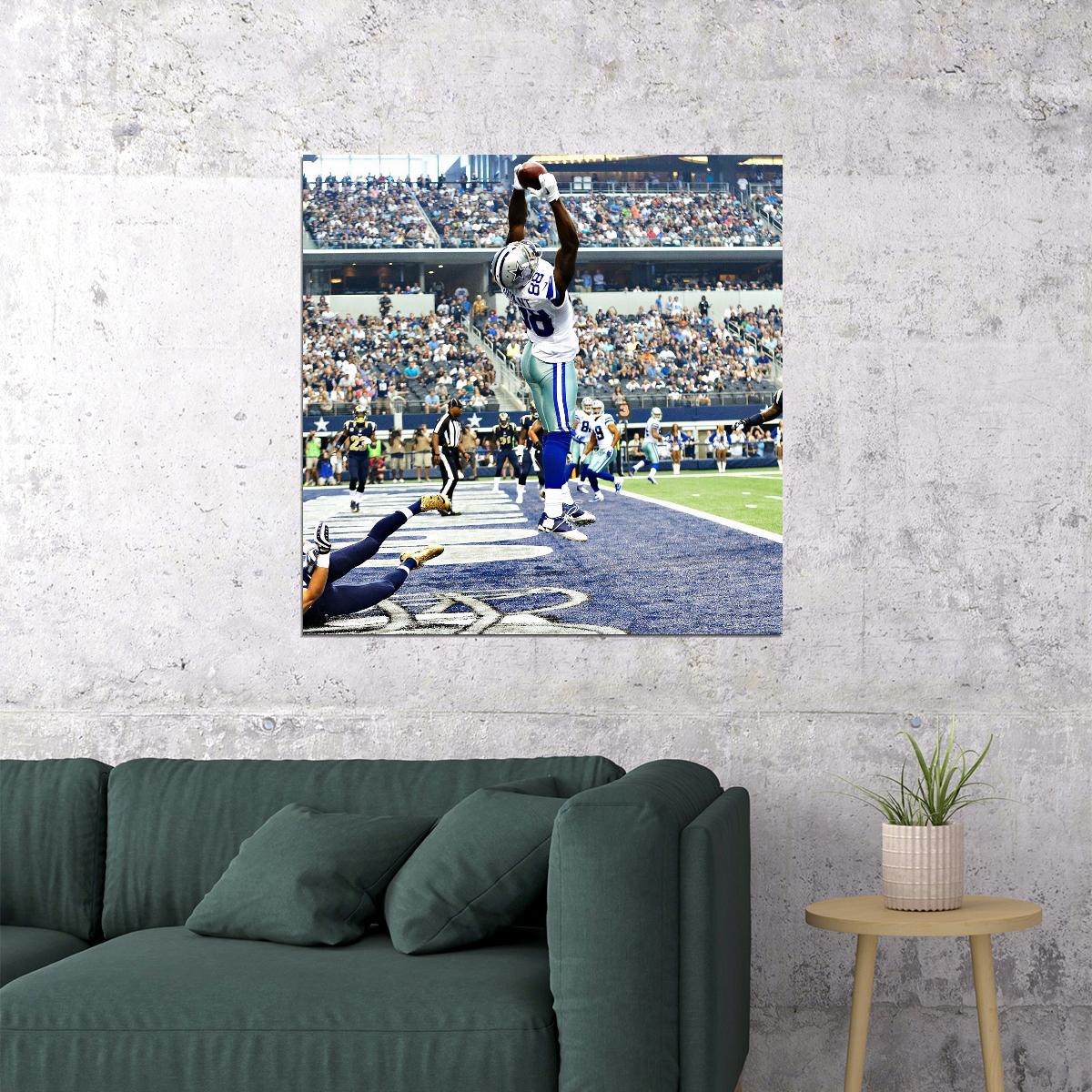 Dez Bryant Football Poster Nfl Star Wall Art Dallas Cowboys Sports Print