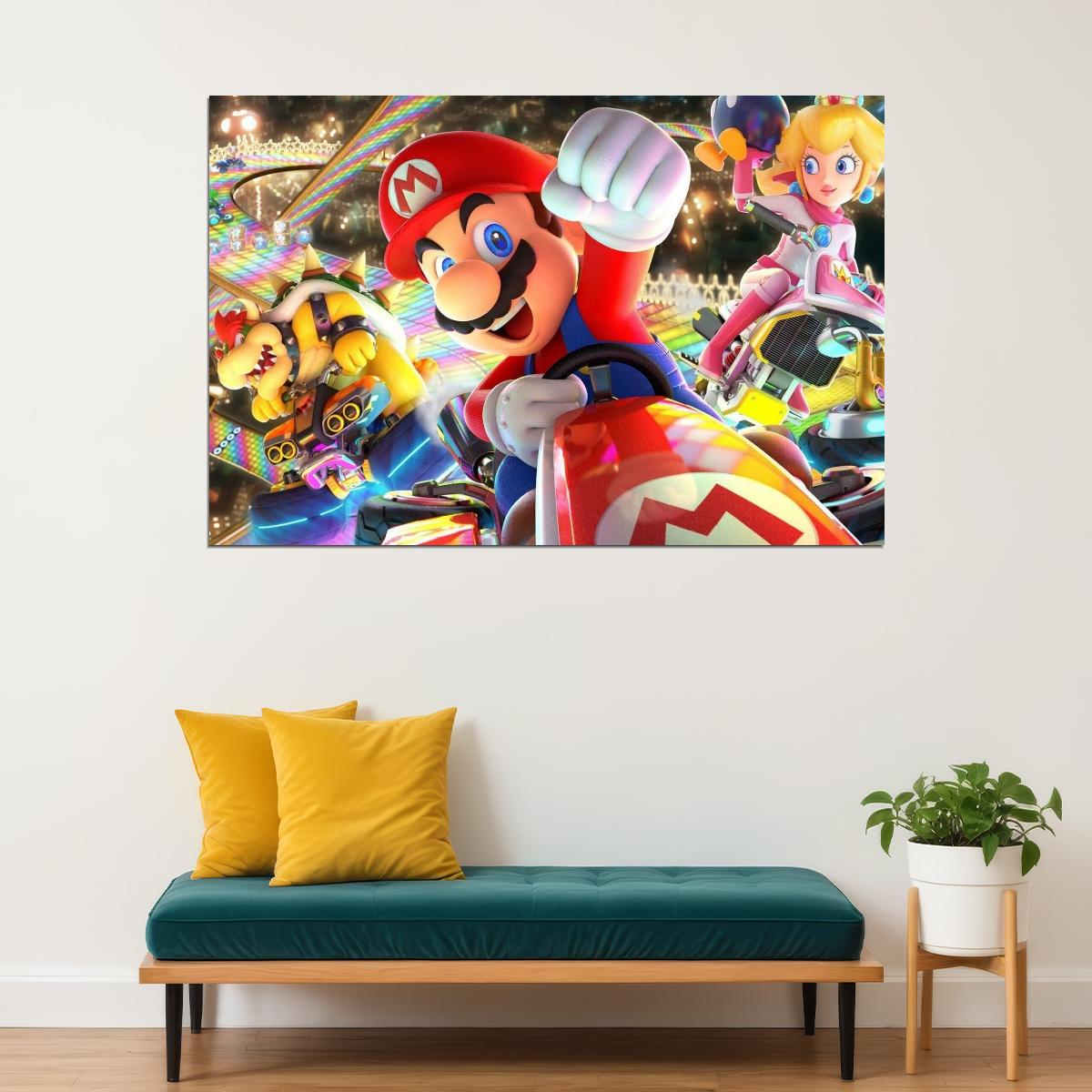 Mario Kart Video Game Poster Nintendo Gamer Wall Art