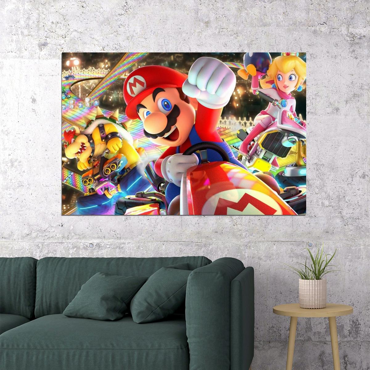 Mario Kart Video Game Poster Nintendo Gamer Wall Art