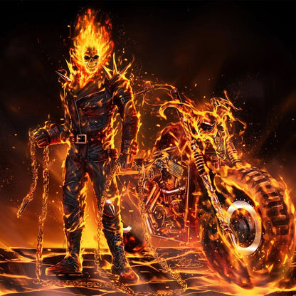 Ghost Rider Movie Poster Marvel Superhero Film Wall Art Action Print - xonomax