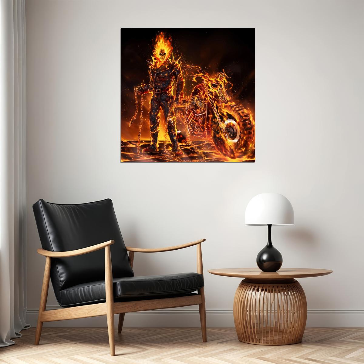 Ghost Rider Movie Poster Marvel Superhero Film Wall Art Action Print - xonomax