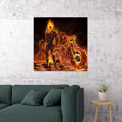 Ghost Rider Movie Poster Marvel Superhero Film Wall Art Action Print - xonomax