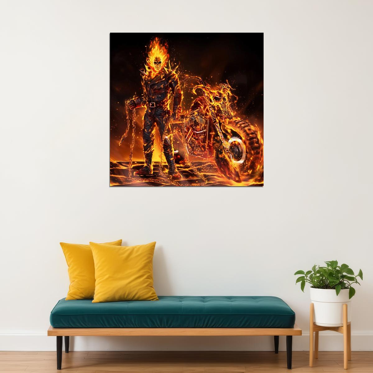 Ghost Rider Movie Poster Marvel Superhero Film Wall Art Action Print - xonomax