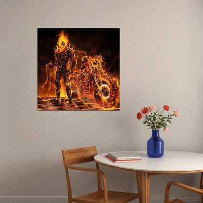 Ghost Rider Movie Poster Marvel Superhero Film Wall Art Action Print - xonomax