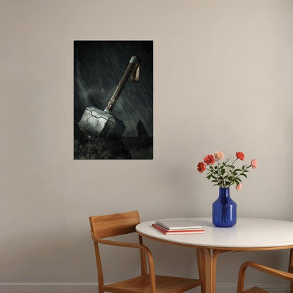 Thor Hammer Mjolnir Thor Movie Poster Iconic Marvel Superhero Art Epic Action Film Print - xonomax