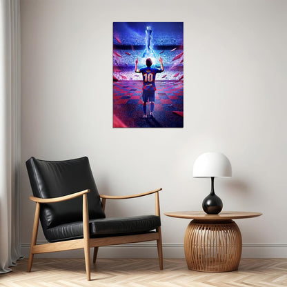 Lionel Messi Soccer Poster Famous Football Player Motivational Sports Print Superstar Wall Art