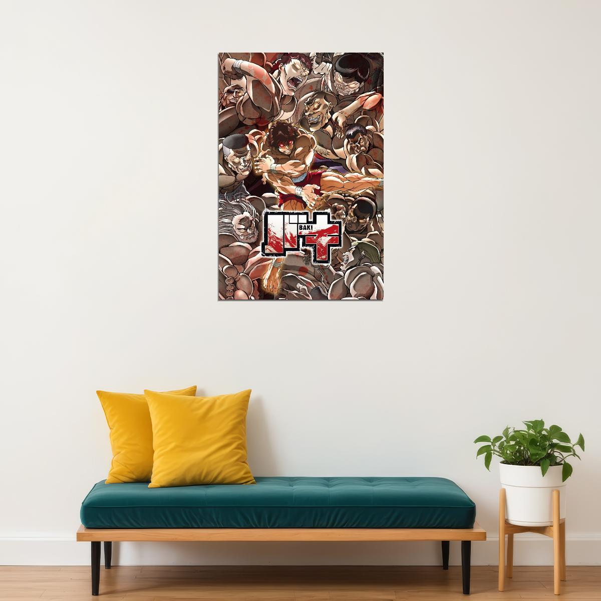 Baki The Grappler Anime Poster Japanese Animation Wall Art Martial Arts Manga Print