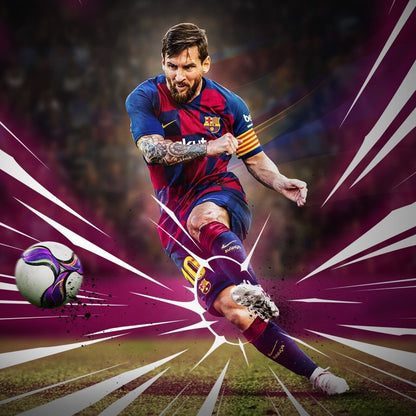 Lionel Messi Soccer Poster Famous Football Player Motivational Sports Print Superstar Wall Art