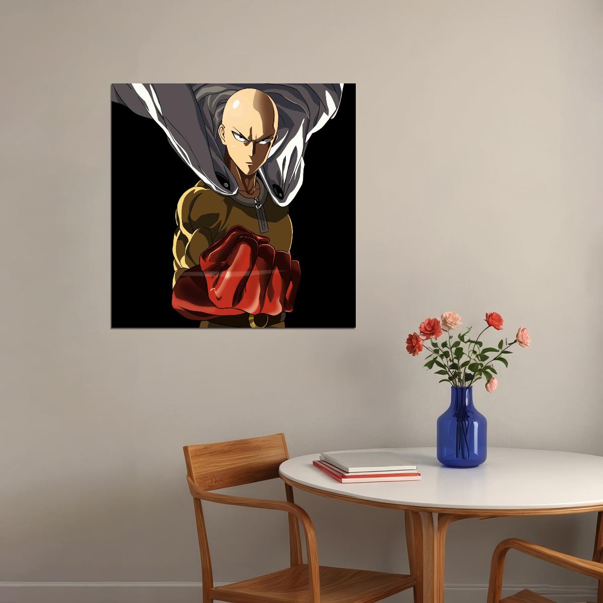 One Punch Man Saitama Sensei Anime Poster Japanese Manga Art Wall Print