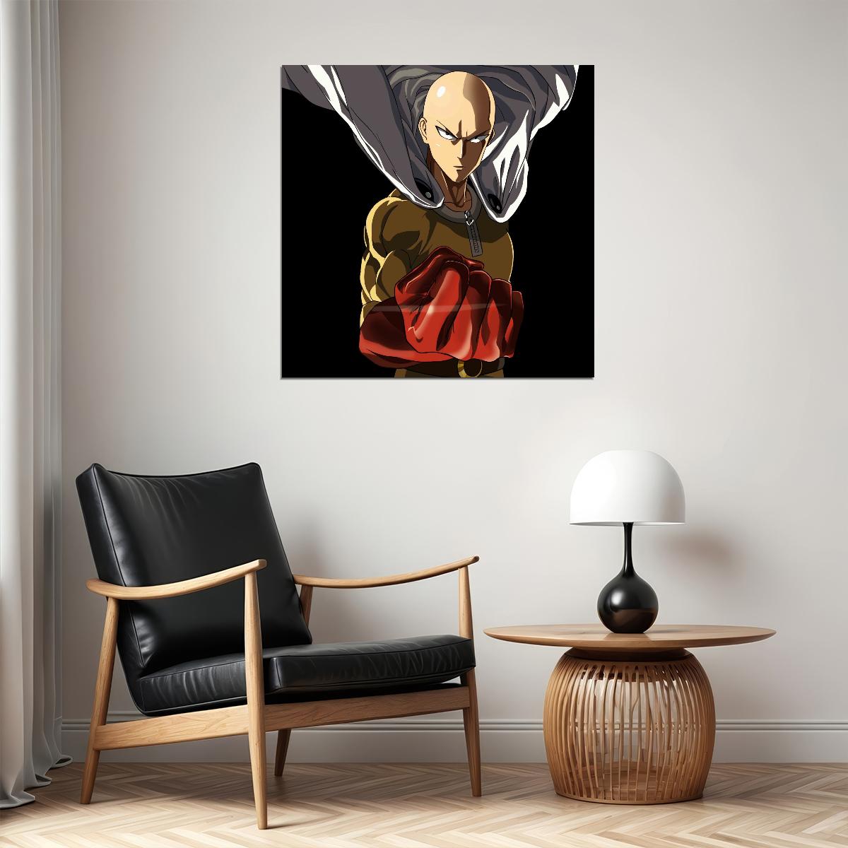 One Punch Man Saitama Sensei Anime Poster Japanese Manga Art Wall Print