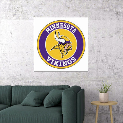 Minnesota Vikings Logo Poster Nfl Team Football Wall Art