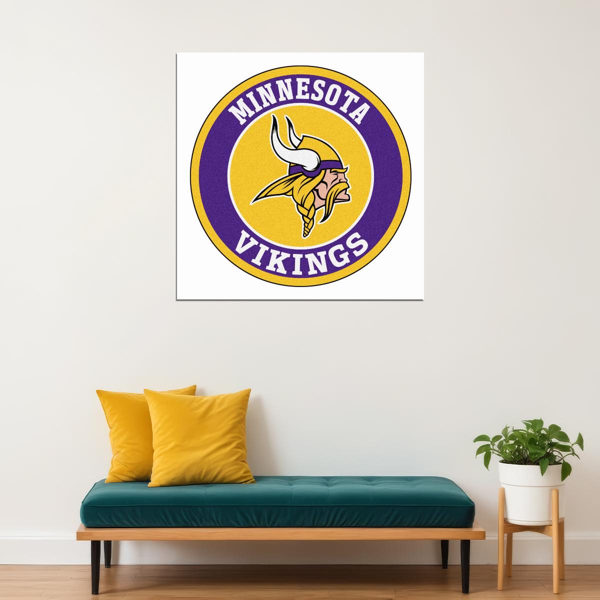 Minnesota Vikings Logo Poster Nfl Team Football Wall Art