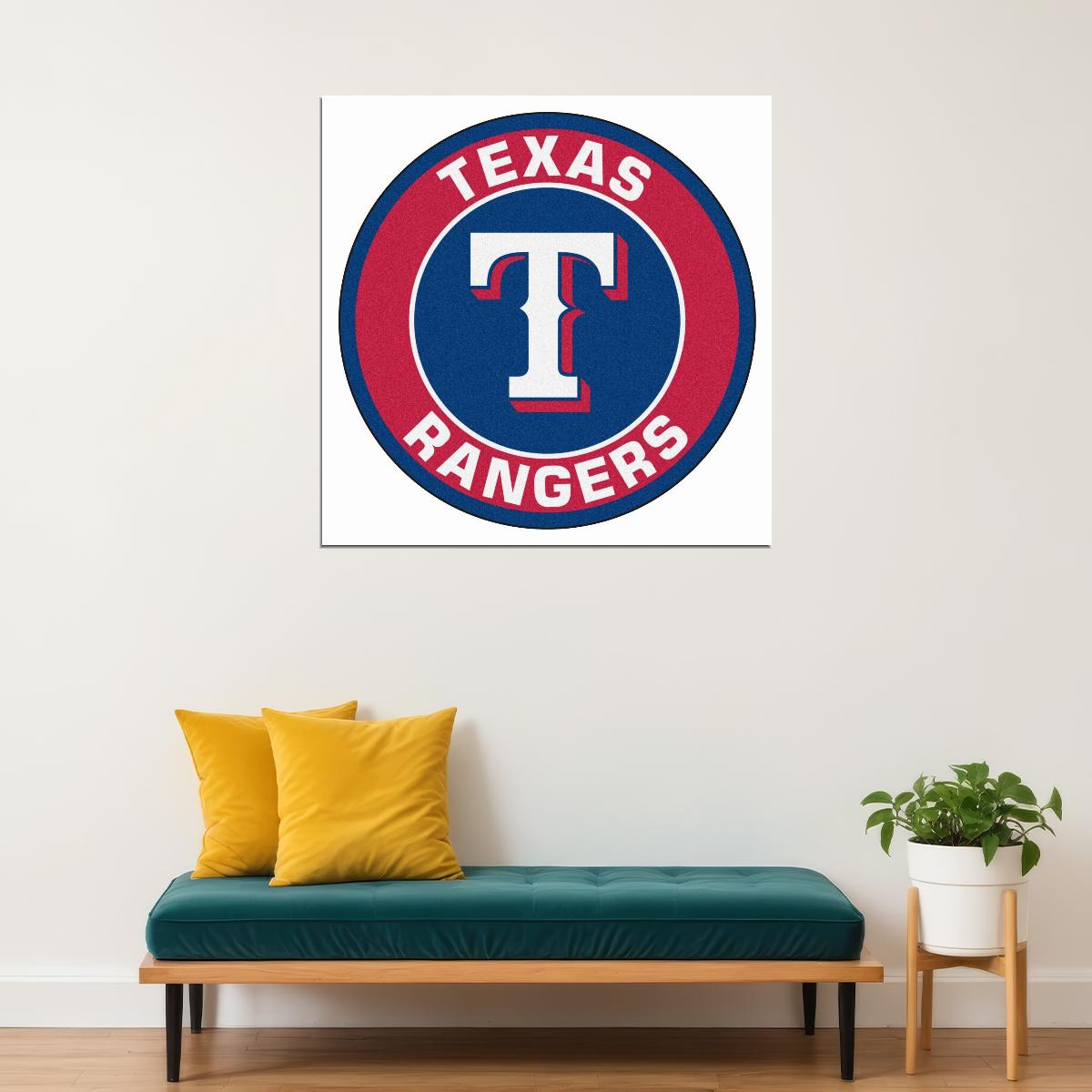 Texas Rangers Mlb Baseball Poster Iconic Team Sports Wall Art