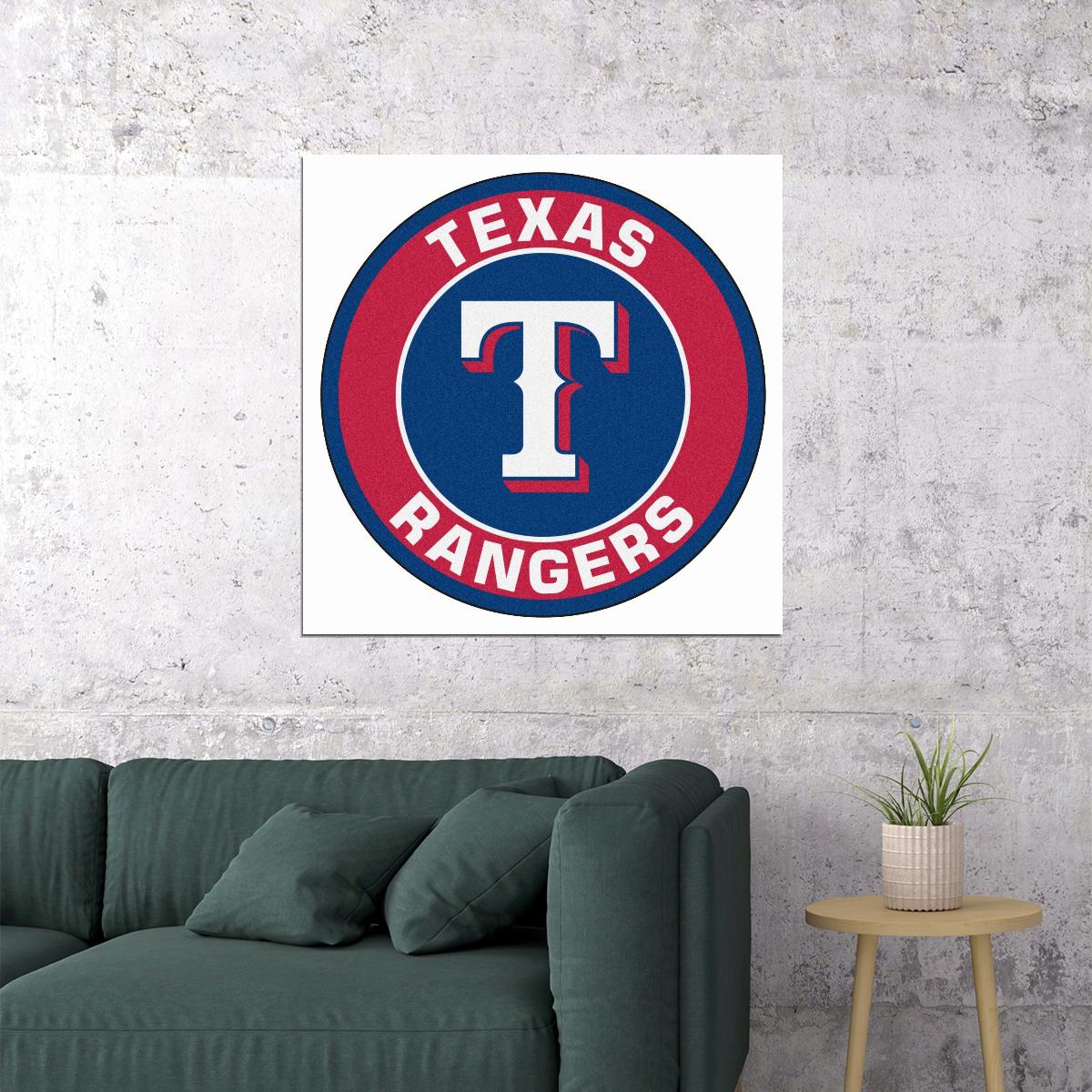 Texas Rangers Mlb Baseball Poster Iconic Team Sports Wall Art