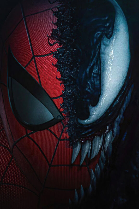 Spider-man & Venom Comic Book Poster Superheroes Vs Villain Print - xonomax