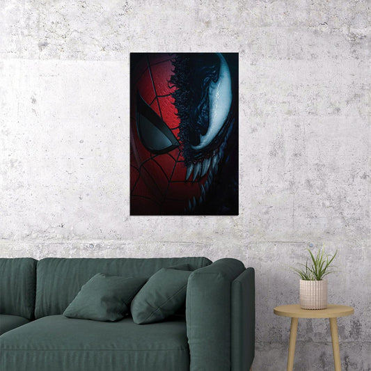 Spider-man & Venom Comic Book Poster Superheroes Vs Villain Print - xonomax