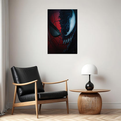 Spider-man & Venom Comic Book Poster Superheroes Vs Villain Print - xonomax